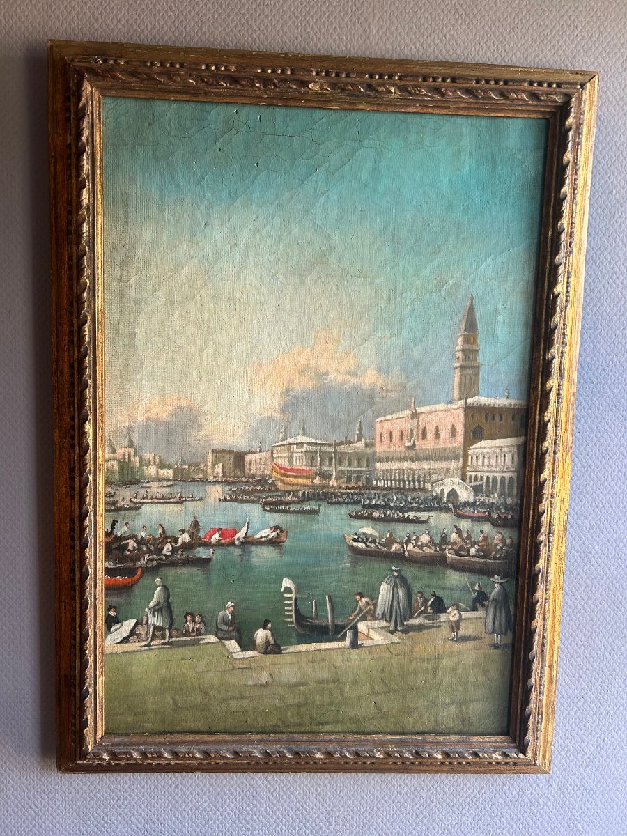 Vue de Venise, huille sur toille, XX- siécle
