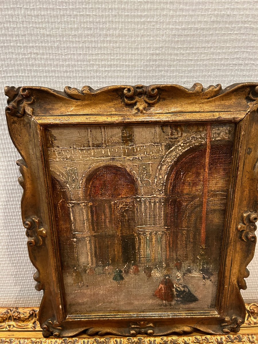 Expressionist Painting "carnevale A Venezia," 19th Century-photo-2