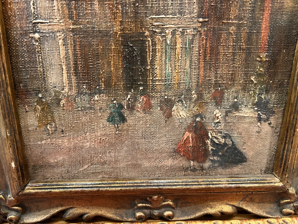 Expressionist Painting "carnevale A Venezia," 19th Century-photo-2