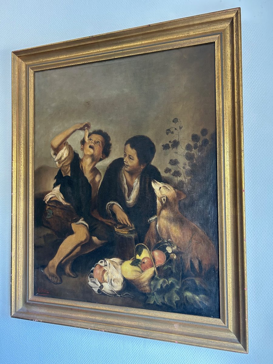 Copie d'un tableau d' B. E. Murillo, XX-siécle-photo-3