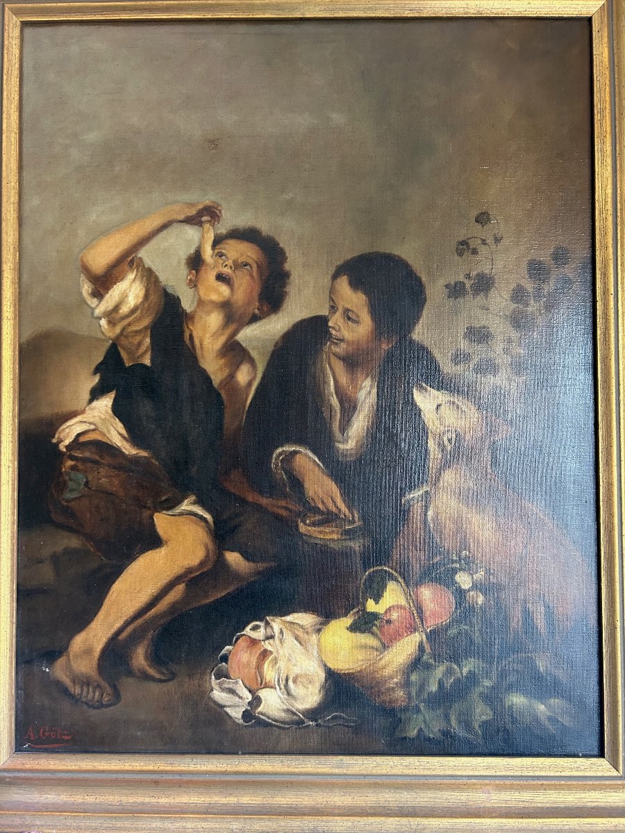 Copie d'un tableau d' B. E. Murillo, XX-siécle-photo-2