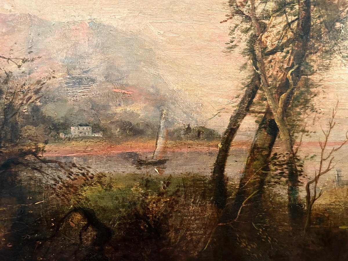 English Landscape Painting By William Butler, 19th Century-photo-3
