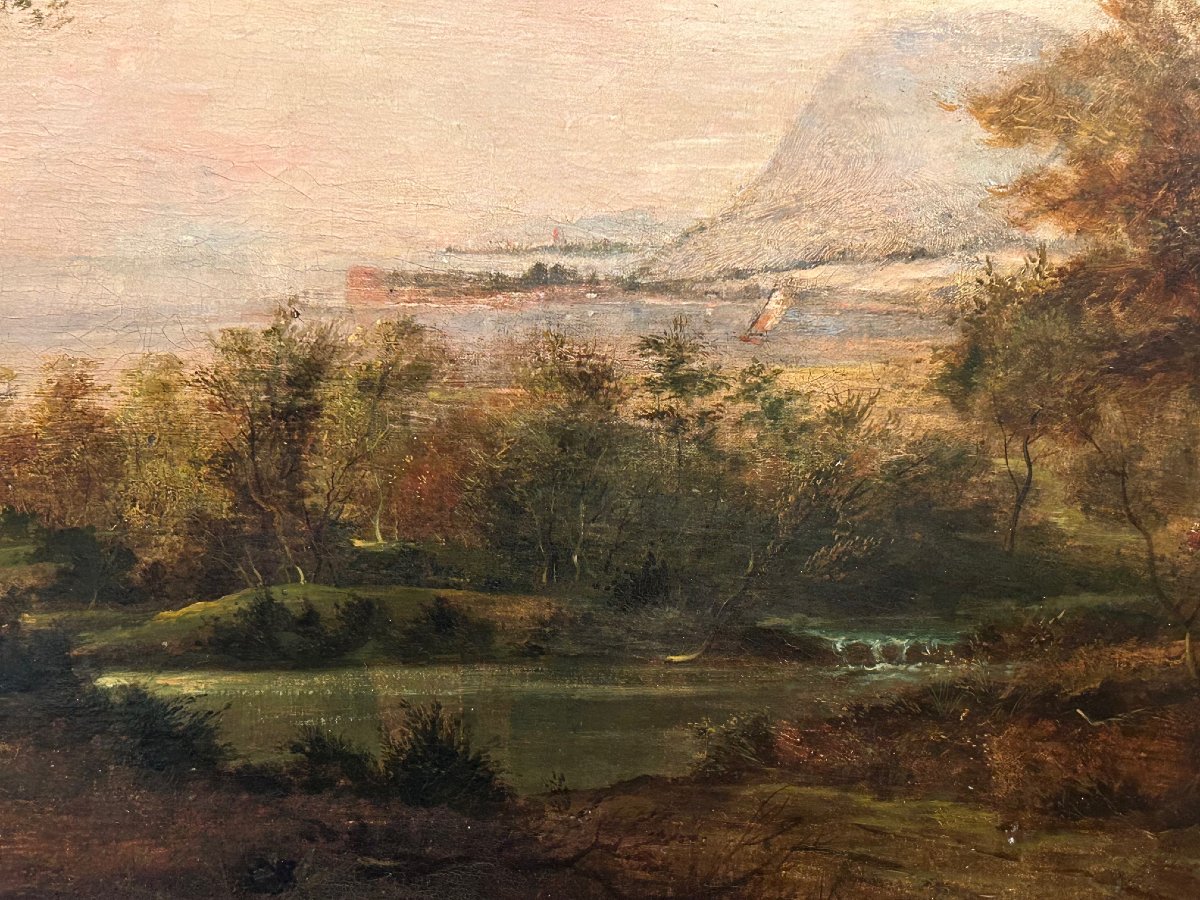 English Landscape Painting By William Butler, 19th Century-photo-3