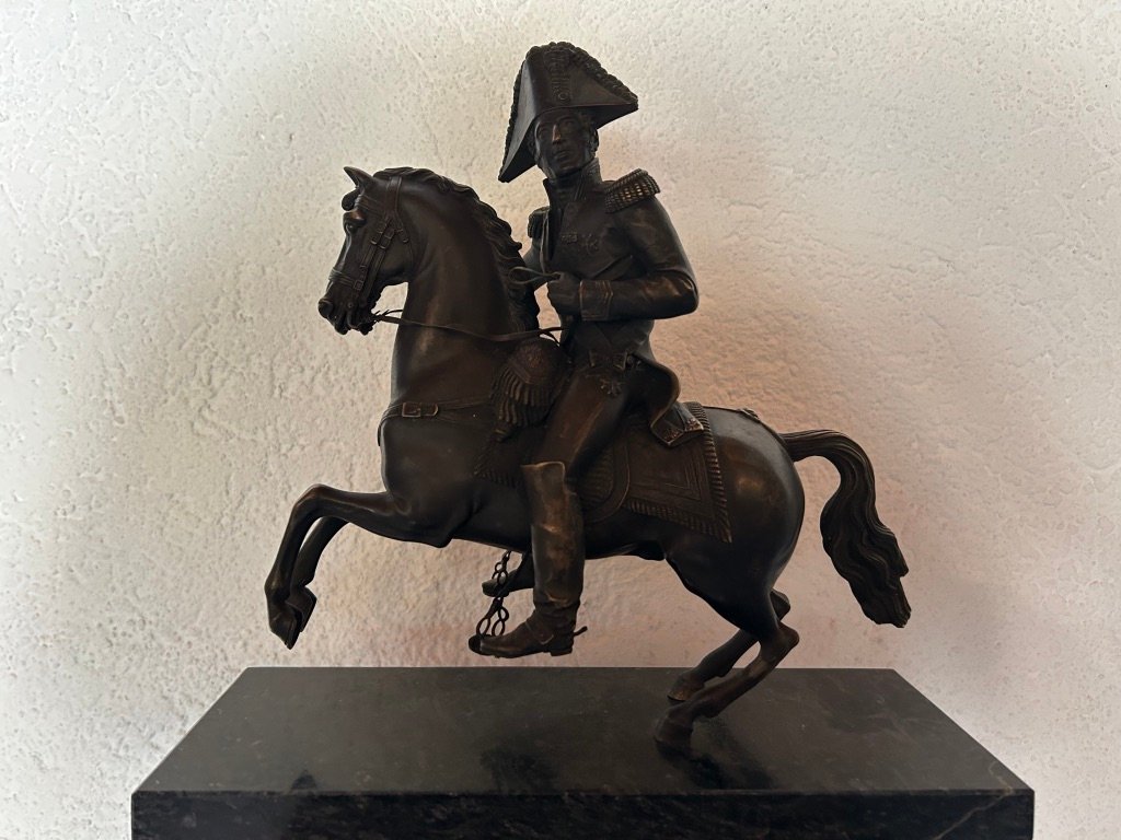 Statuette en bronze d'un général français à cheval du XIXe siècle-photo-3