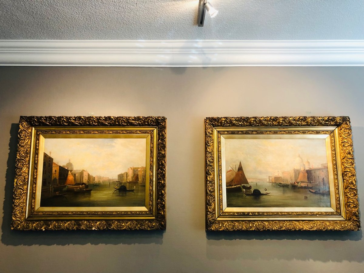 Une rare paire de vues de Venise du XIXe siècle