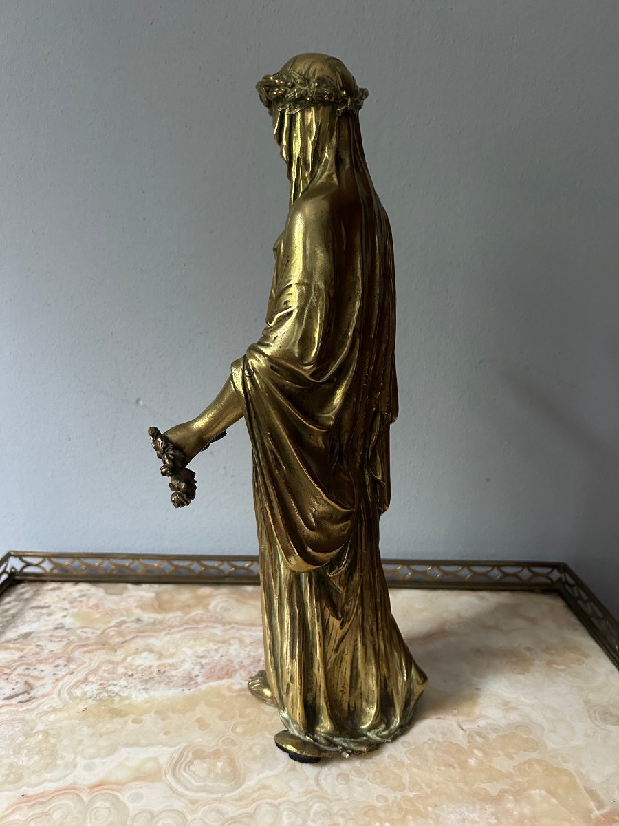 Allegory Of Summer In Gilded Bronze, 19th Century-photo-4