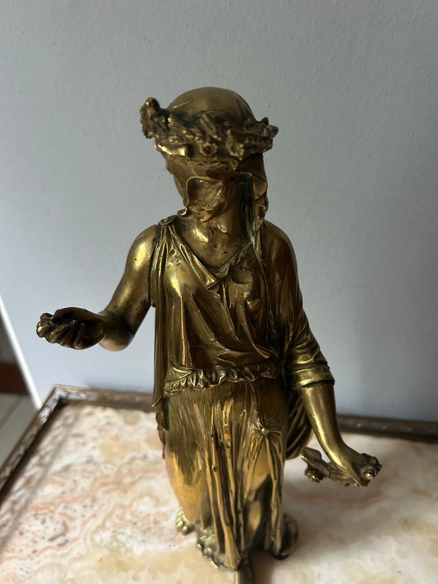 Allegory Of Summer In Gilded Bronze, 19th Century-photo-2