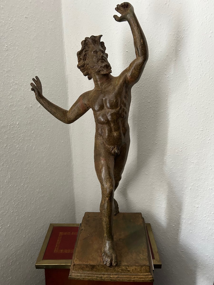 Faun de Pompèji en bronze, XIXe siècle-photo-2