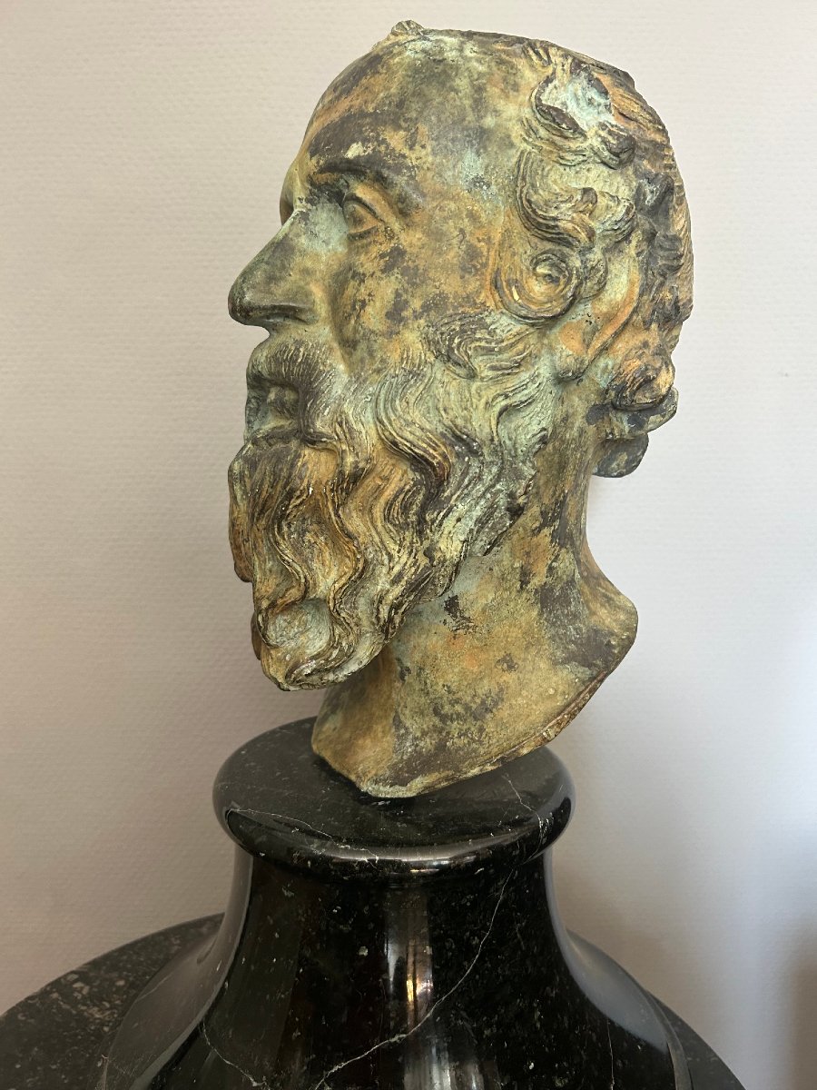Buste en bronze représentant "Saint Pierre," XVIIe siècle-photo-4