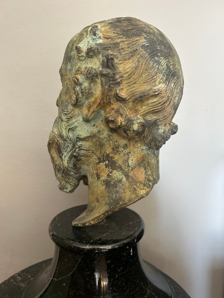 Buste en bronze représentant "Saint Pierre," XVIIe siècle-photo-1