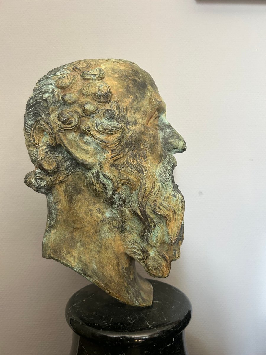 Buste en bronze représentant "Saint Pierre," XVIIe siècle-photo-3