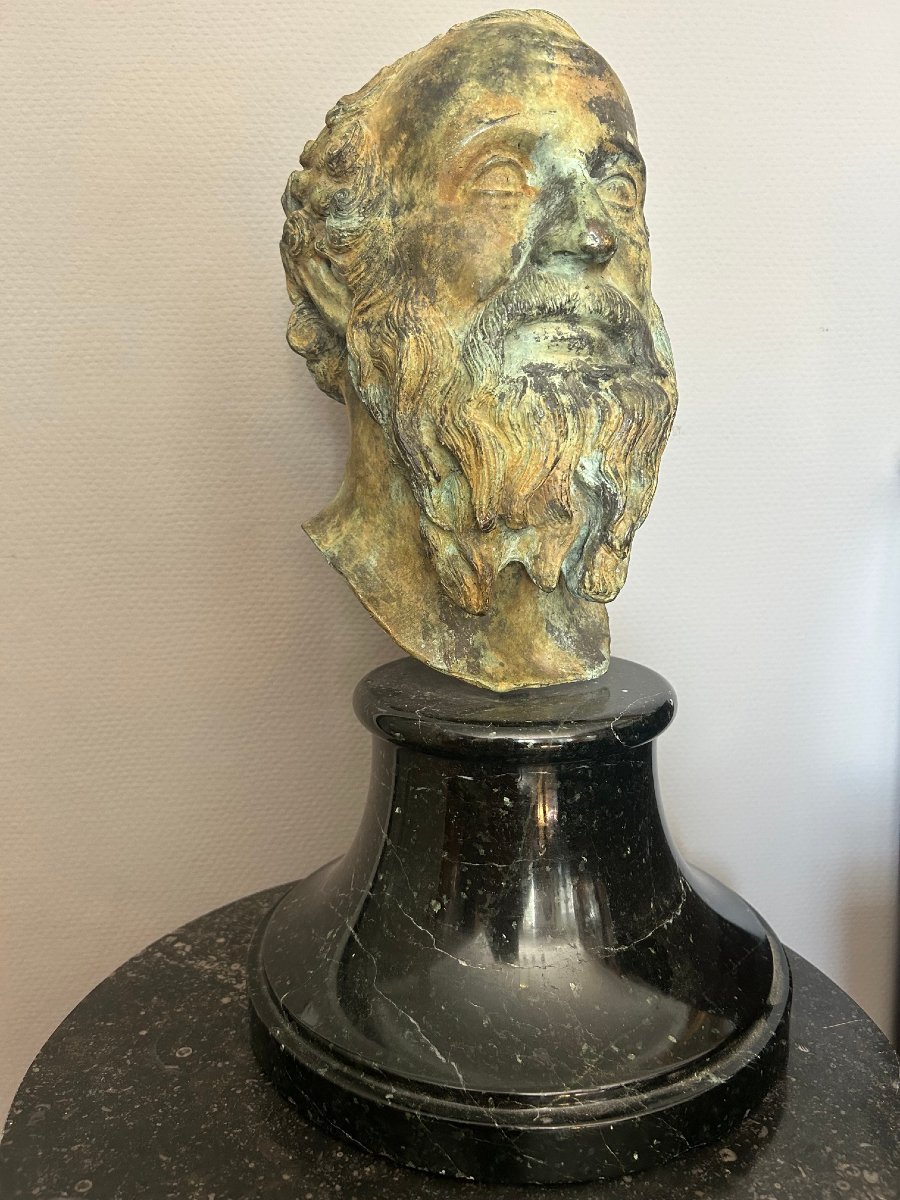 Buste en bronze représentant "Saint Pierre," XVIIe siècle-photo-4