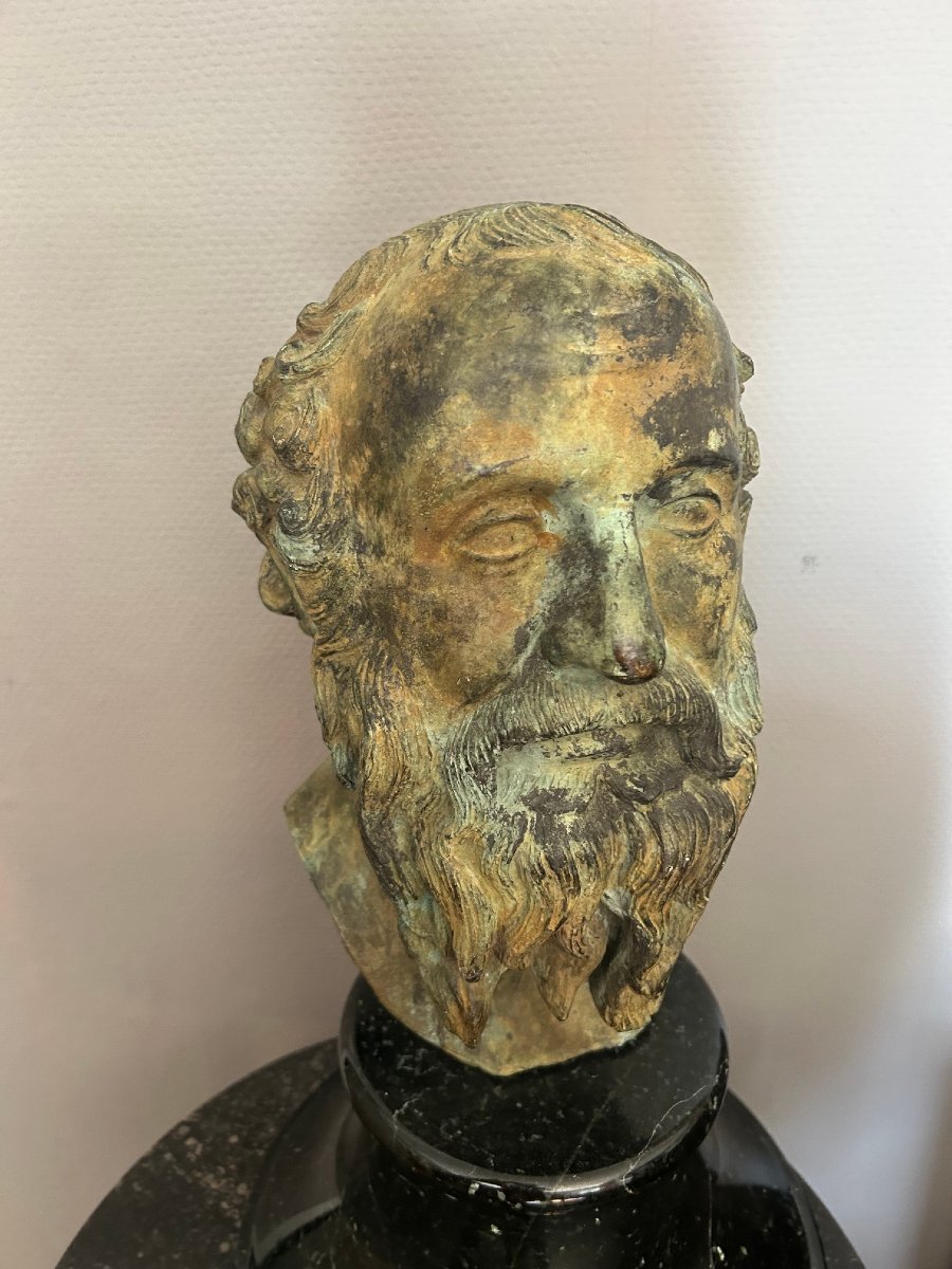 Buste en bronze représentant "Saint Pierre," XVIIe siècle-photo-5