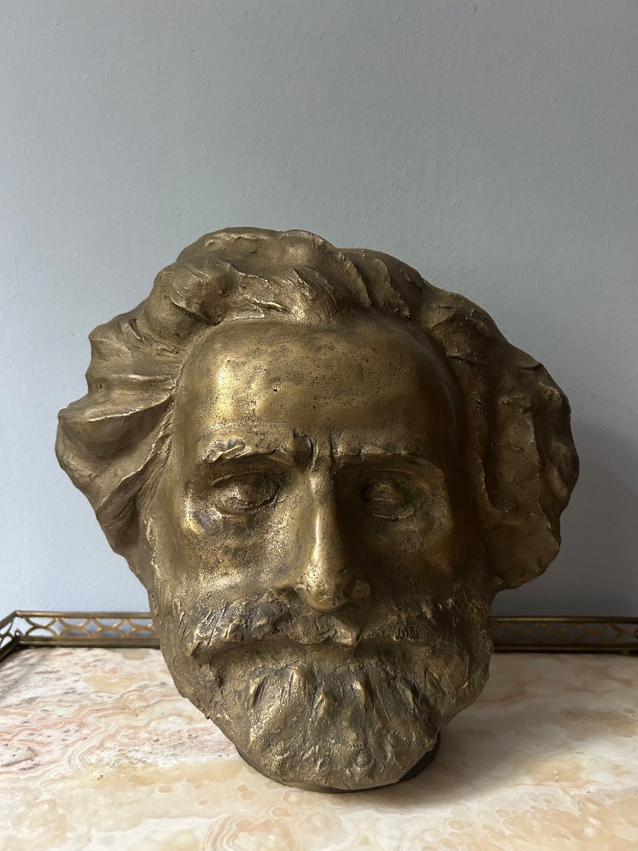 Bronze Bust Of Giuseppe Verdi, Art Deco Period-photo-2