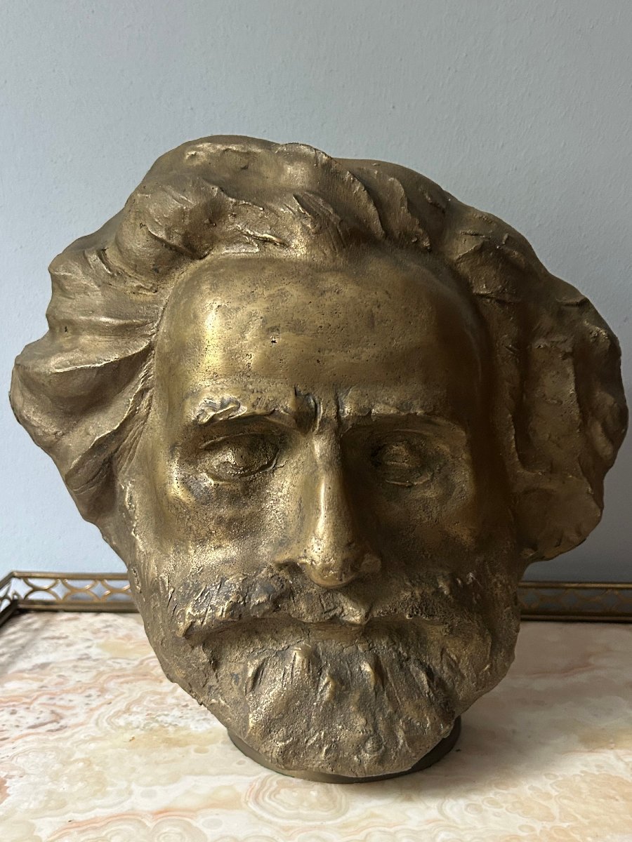 Bronze Bust Of Giuseppe Verdi, Art Deco Period-photo-2