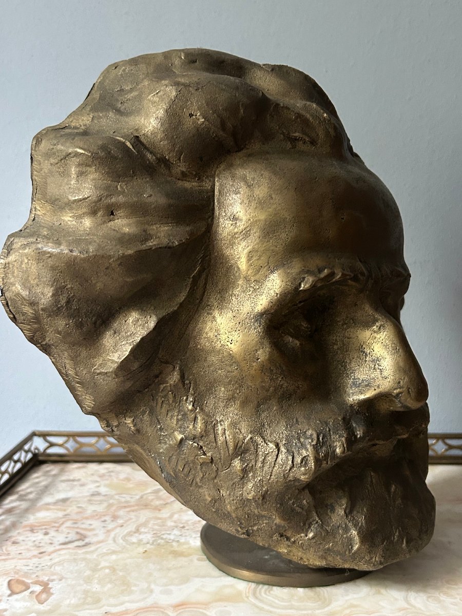 Bronze Bust Of Giuseppe Verdi, Art Deco Period-photo-3
