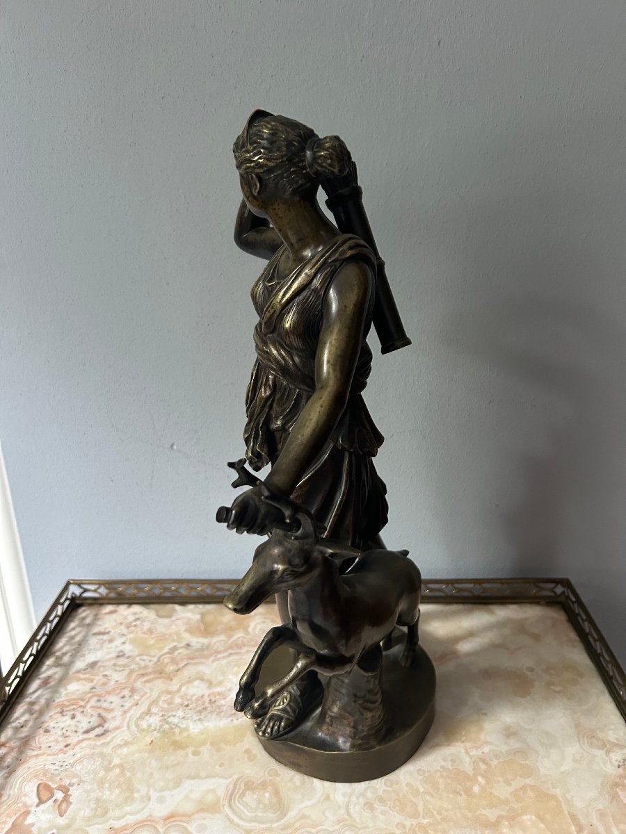 Statuette de Diane en bronze, XIXe siècle-photo-3