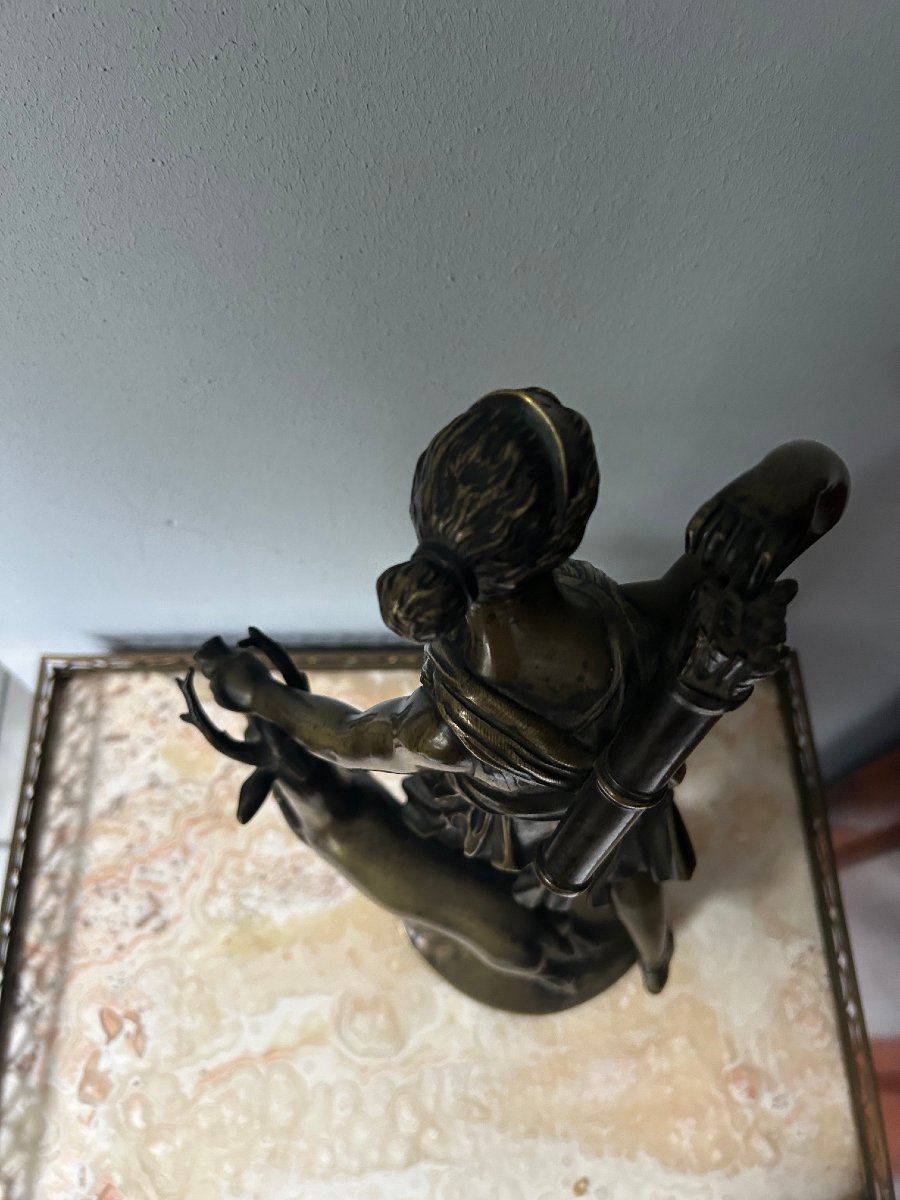Statuette de Diane en bronze, XIXe siècle-photo-3