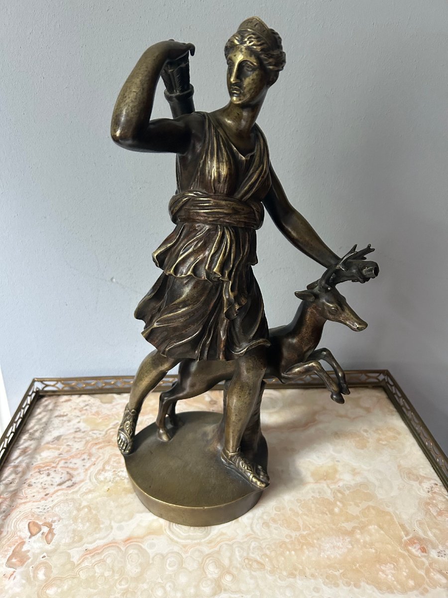 Statuette de Diane en bronze, XIXe siècle