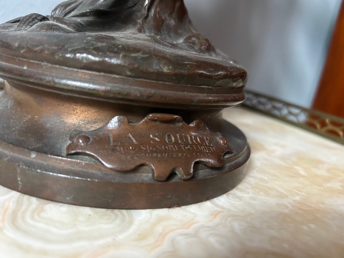 Lucie Signoret-ledieu, Sculpture Of Diane, In Bronze, 19th Century-photo-2