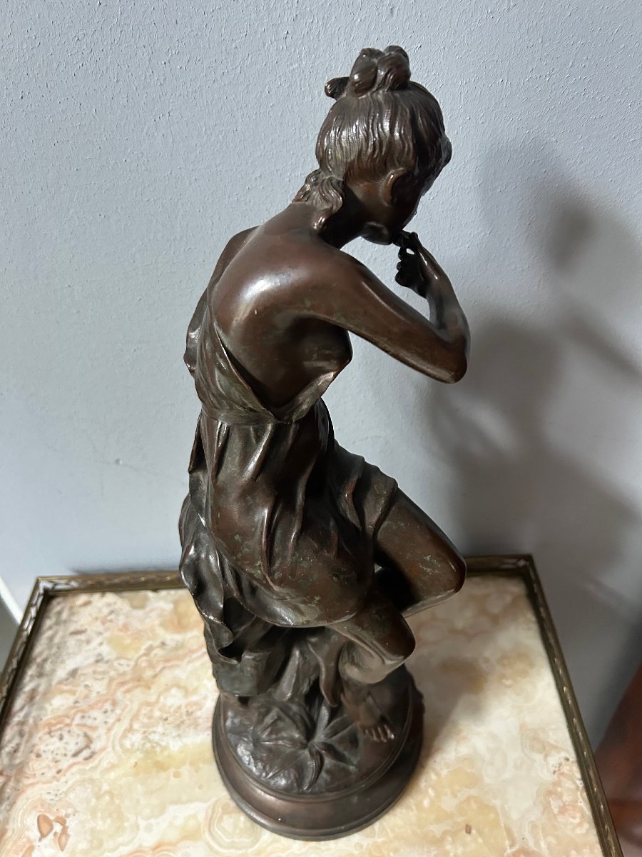 Lucie Signoret-ledieu, Sculpture Of Diane, In Bronze, 19th Century-photo-6