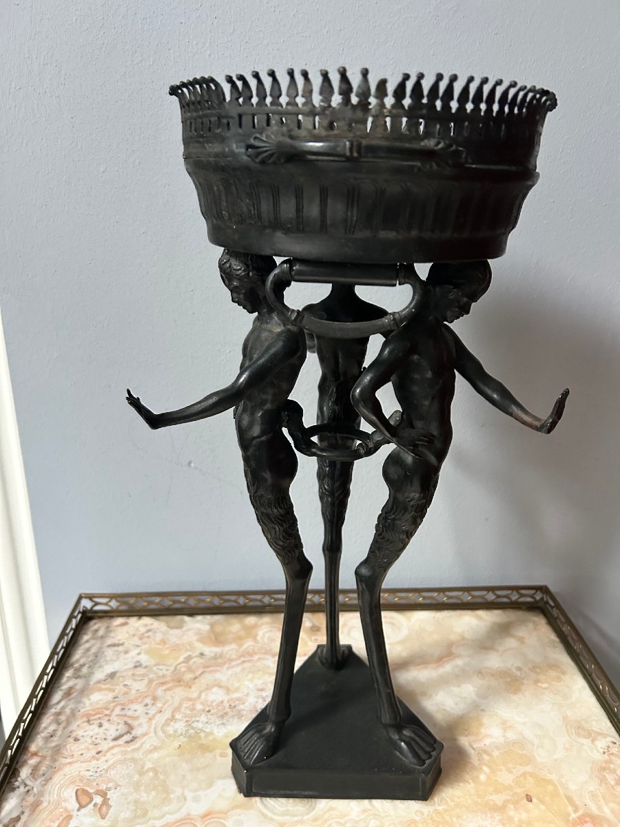 A 19th-century Athenian Bronze Tripod Planter