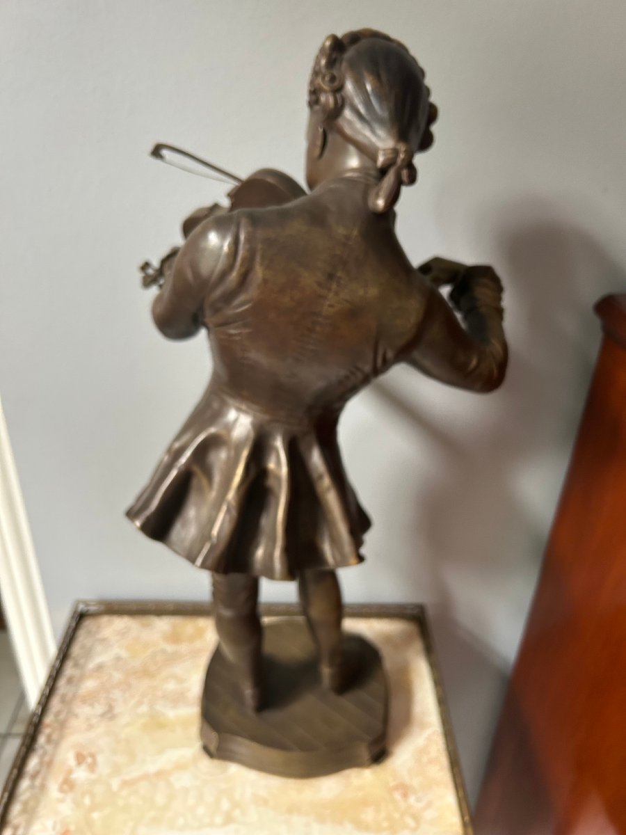 A Bronze Statuette Depicting W.a. Mozart, 19th Century-photo-4