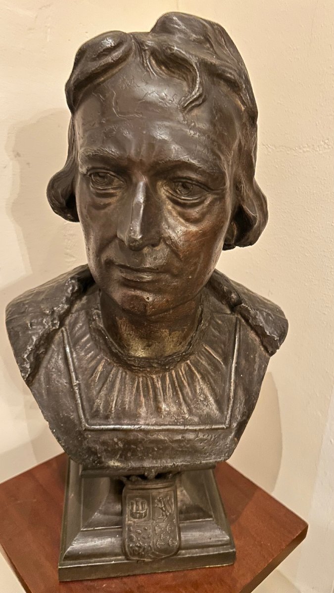 Bust Of Christopher Columbus In Regul, 19th Century-photo-4