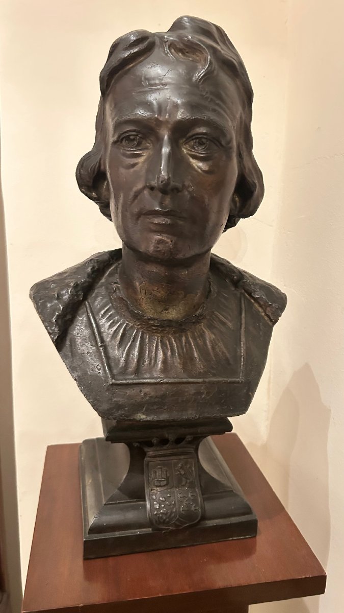 Bust Of Christopher Columbus In Regul, 19th Century