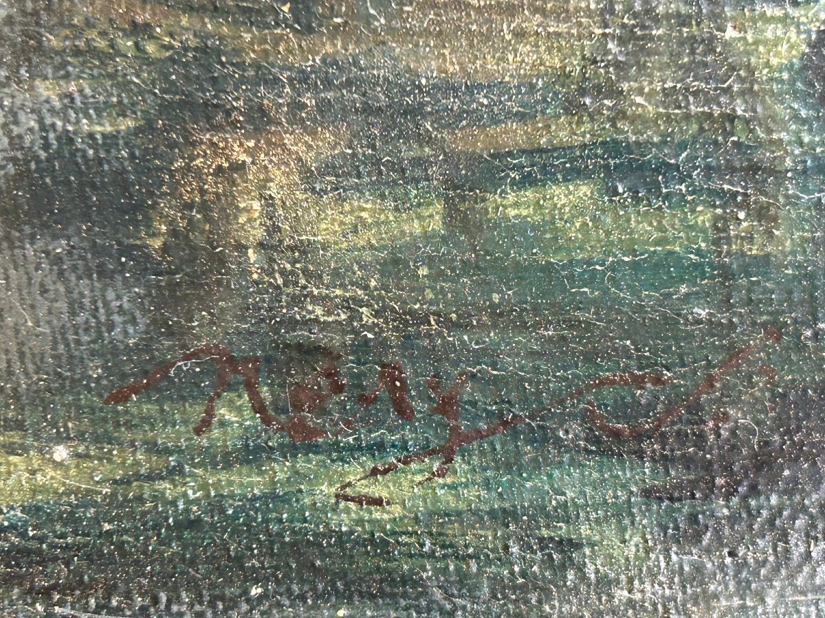 Vue de Venise, huille sur toille,  moitè du XIX- siécle-photo-3
