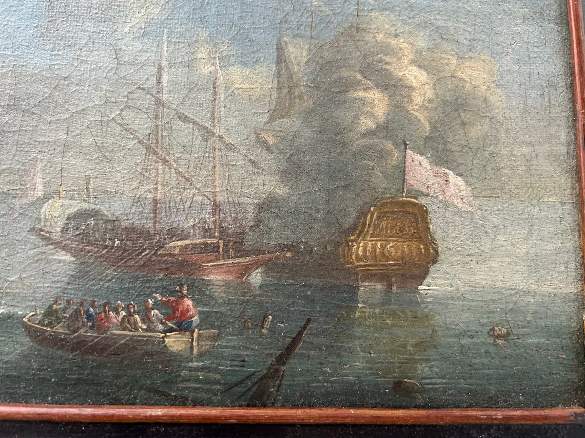 View Of An 18th-century Naval Battle-photo-1
