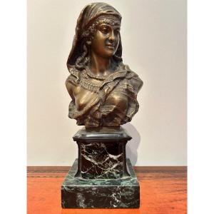 Bronze Bust Of An Oriental Woman, Firm Moreau