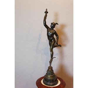 Statue en bronze Représentant HERMES  d'apres Giambolognia, XIV siècle