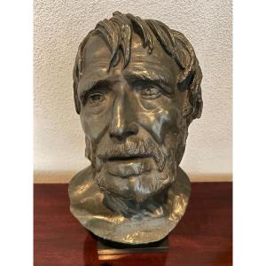 Tête de Sénéque en terre cuite, XX-siécle