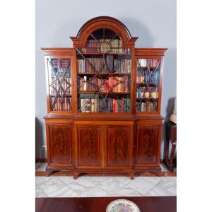Inlaied Mahogany Dome Top Bookcase, Victorian Period