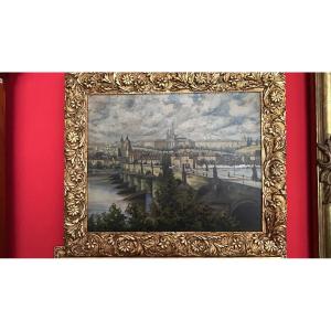 Vue de Prague avec le pont du Charles, XX-siécle