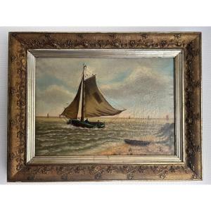 Vue sur le mer, huile sur toile, XIX-siécle