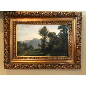 Tableau de paysage anglaise, XIX-siècle