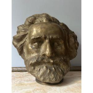 Tête en bronze représentant GIUSEPPE VERDI, époque Art Déco