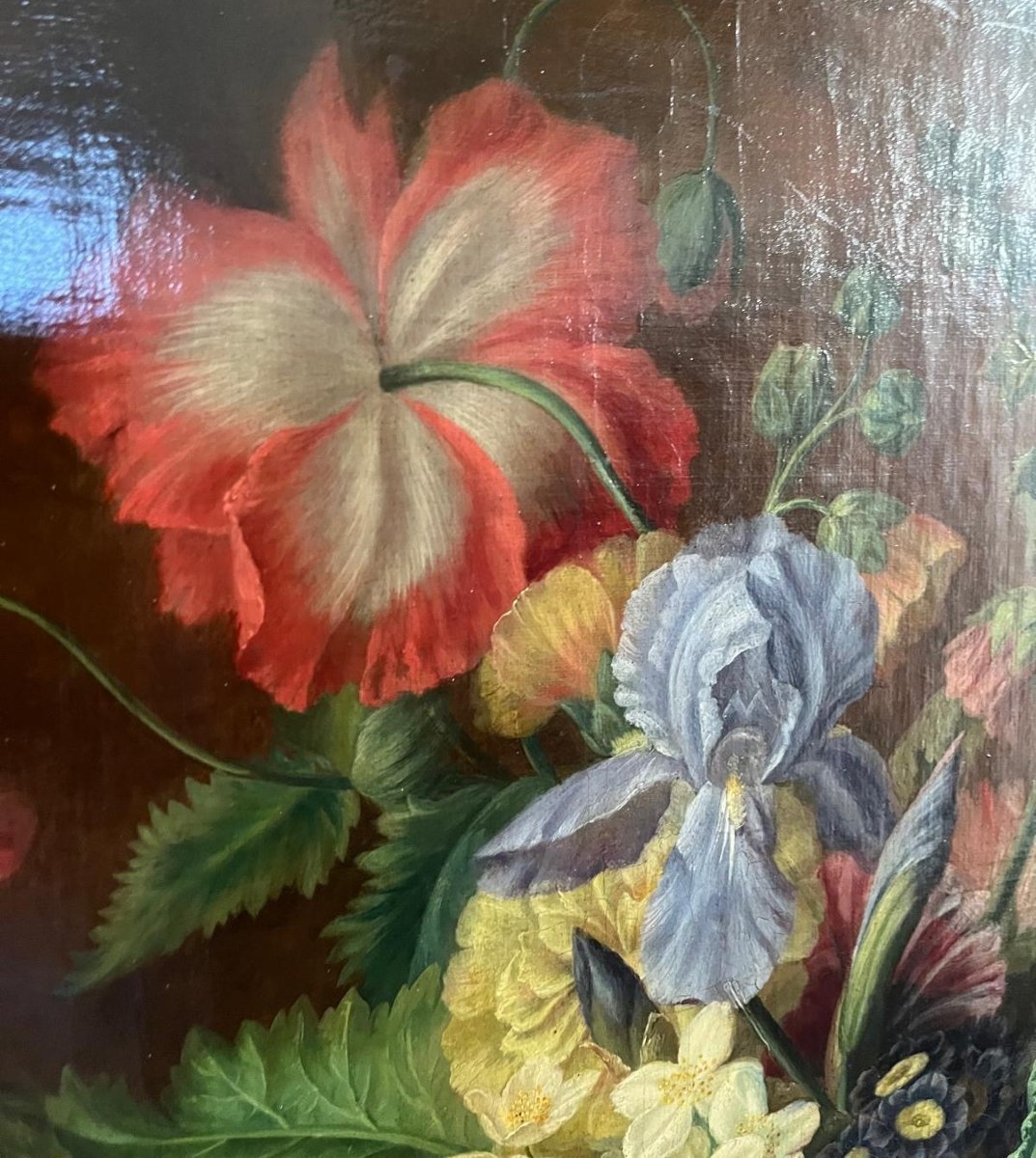 Virginie De Sartorius - Still Life: Floral Composition And Fruits, Signed-photo-4