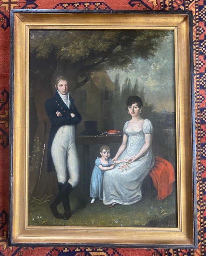 Portrait De Famille XIX Empire