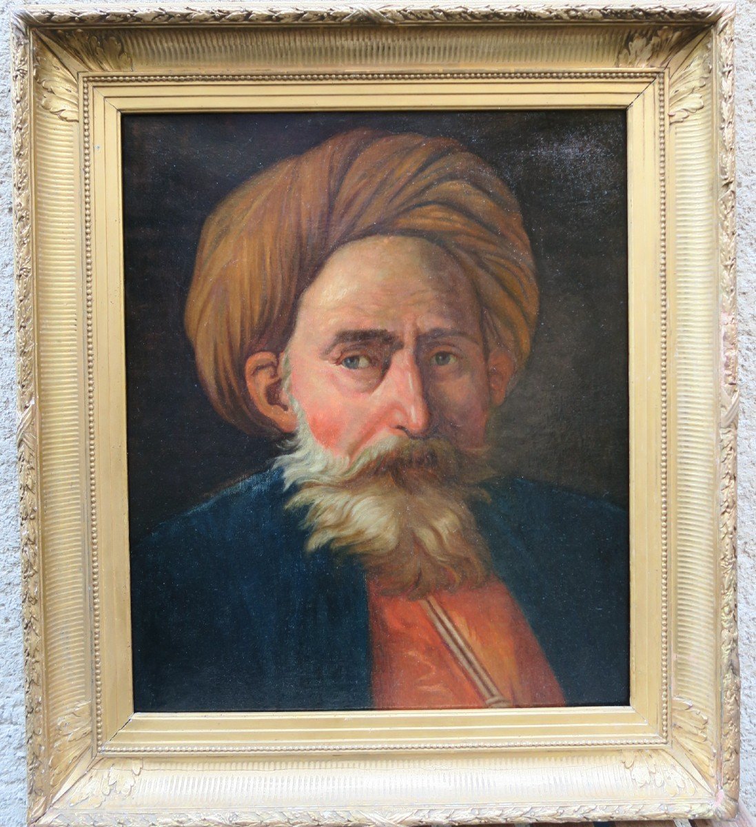 Rare Portrait Orientaliste XIX d'Un Ottoman