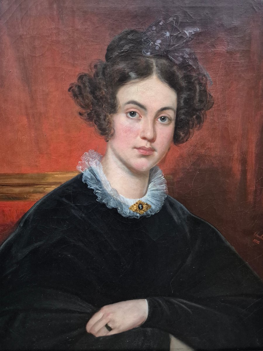 Portrait XIX Jeune Fille Dated 1832-photo-2