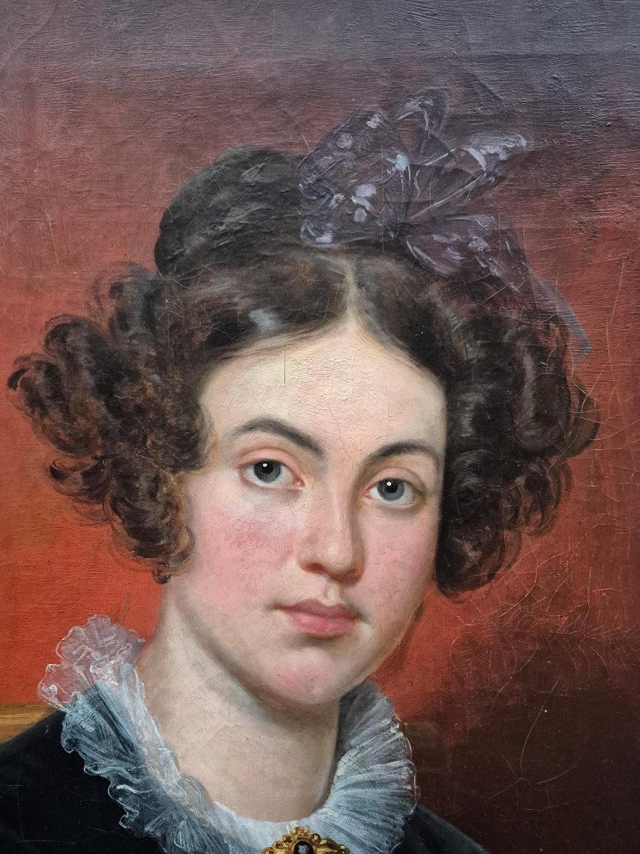 Portrait XIX Jeune Fille Dated 1832-photo-4
