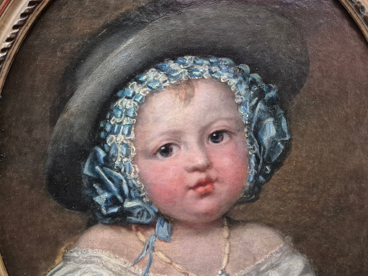  Portrait Enfant aux Fruits XIX .-photo-3