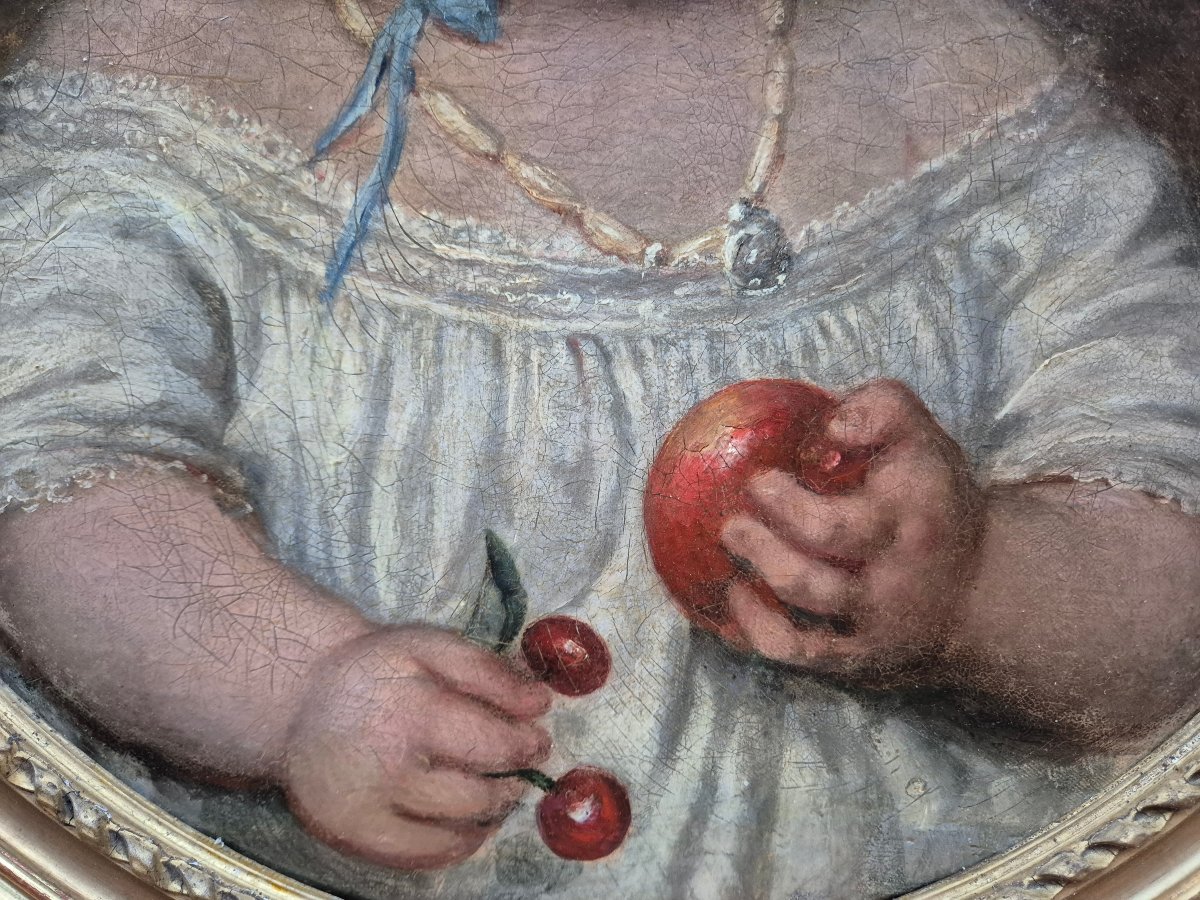  Portrait Enfant aux Fruits XIX .-photo-4