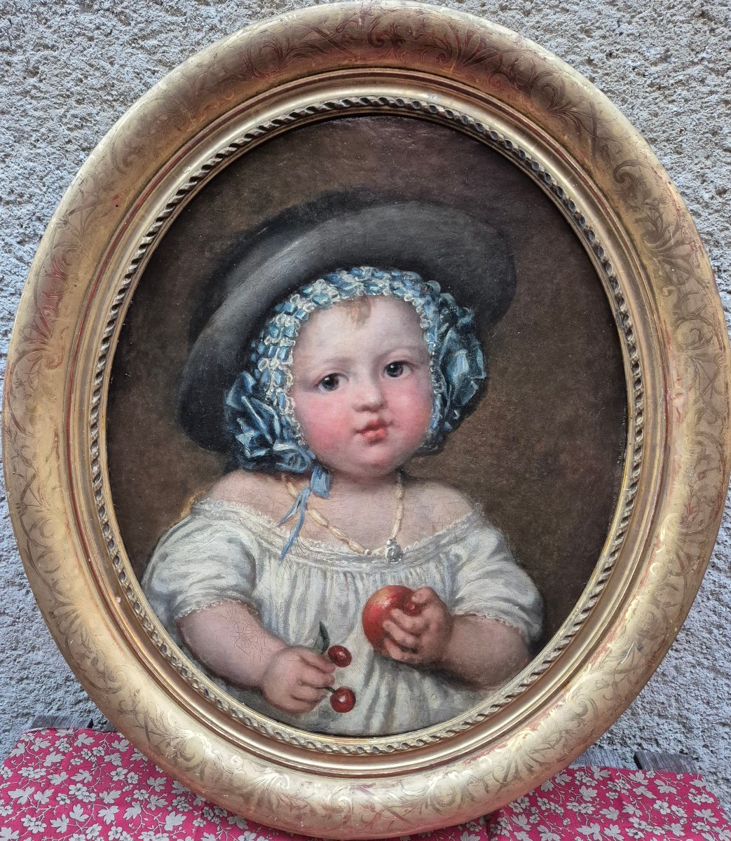 Child Portrait With Fruits XIX