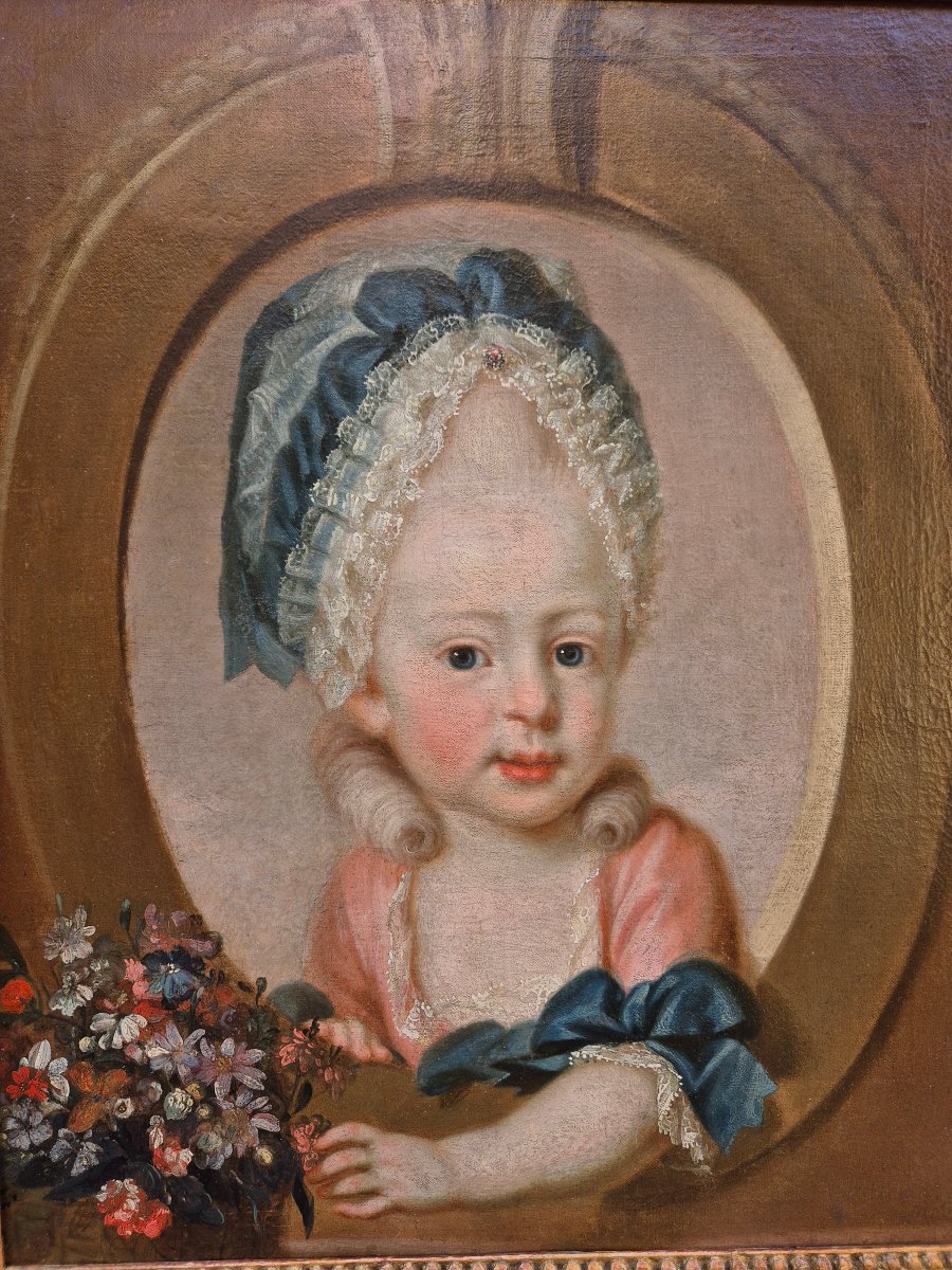 Portrait XVIII de jeune fille, trompe-l’œil  Louis XVI-photo-2