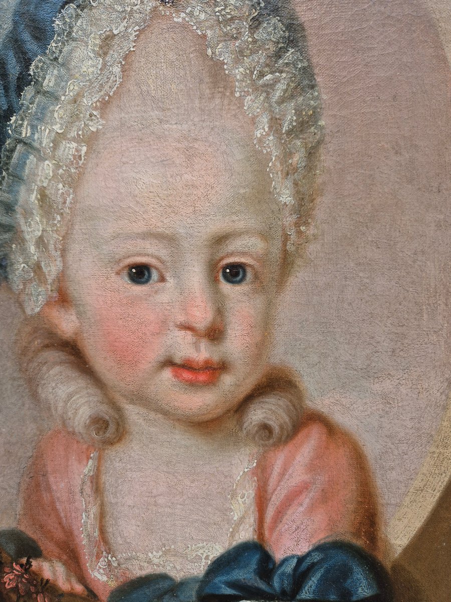 Portrait XVIII de jeune fille, trompe-l’œil  Louis XVI-photo-3