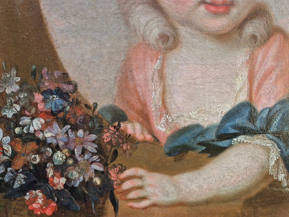 Portrait XVIII de jeune fille, trompe-l’œil  Louis XVI-photo-4